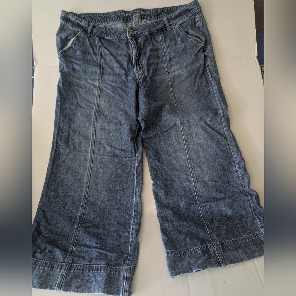 M Jeans by Maurices High Rise Wide Leg Denim Jeans Size 24W Reg